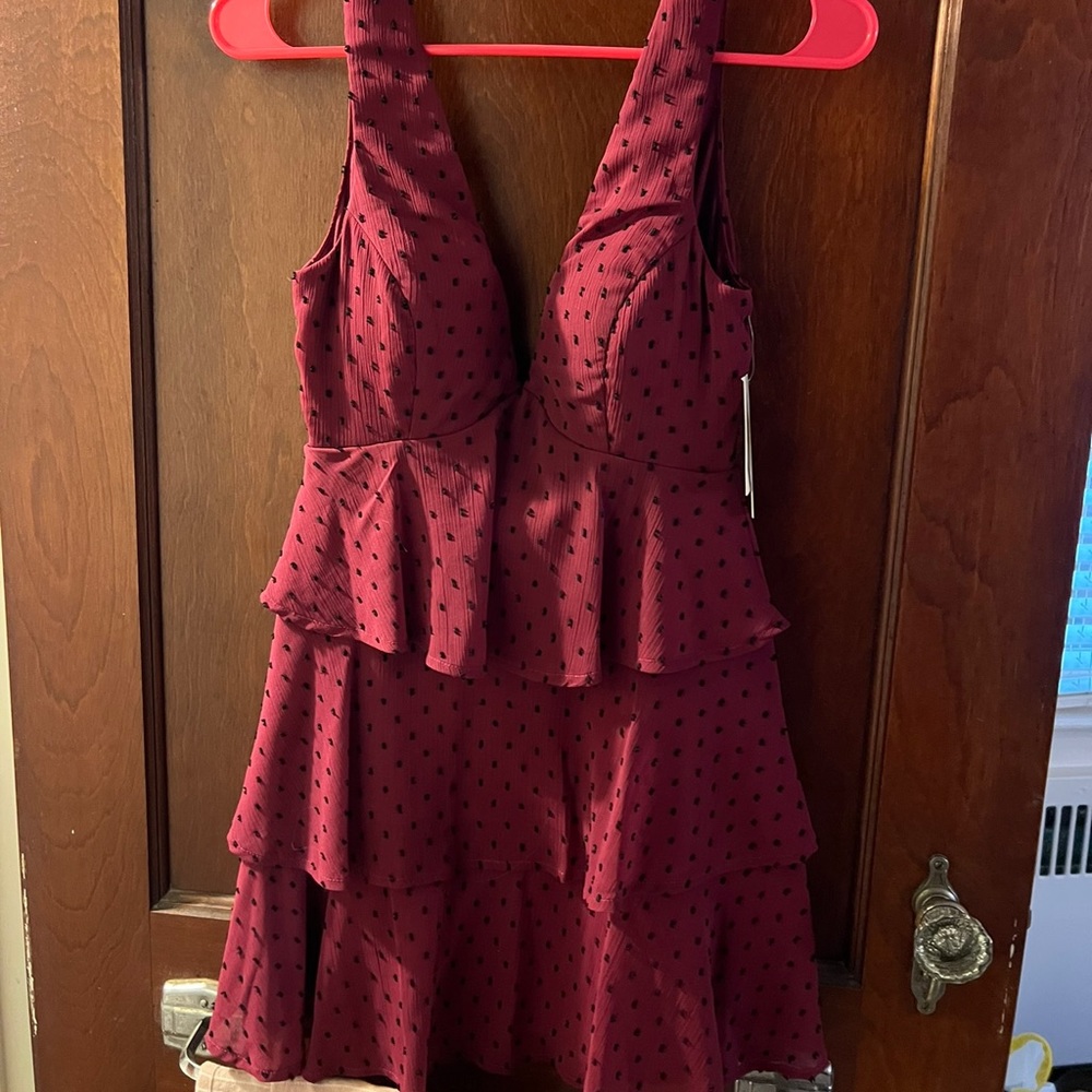 Red polka dot dress